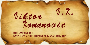 Viktor Komanović vizit kartica